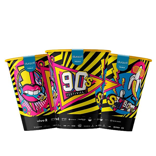 300 Copos EcoLabel 340 ml Biodegradável Personalizados 360°