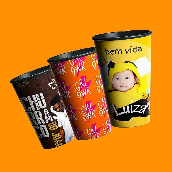 Copos EcoLabel 550 ml Biodegradável Personalizados 360°