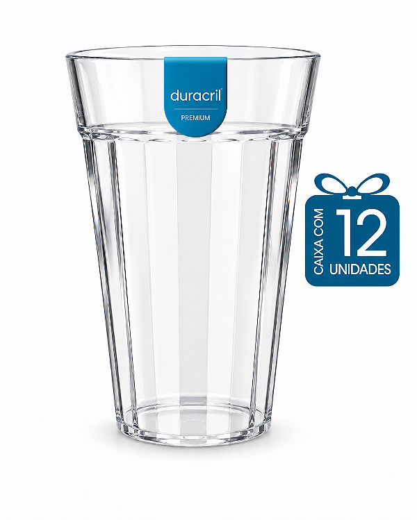 12 Copos Americano 500 ml Transparente