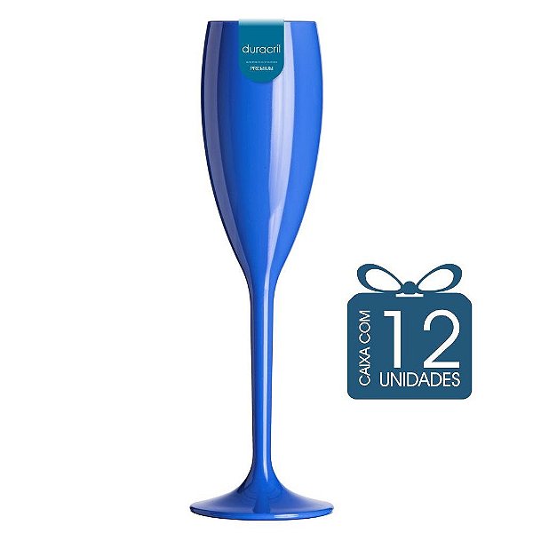 12 Taças Champagne 160 ml Azul
