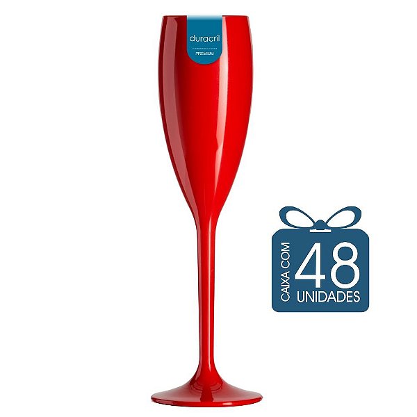 48 Taças Champagne 160 ml Vermelha