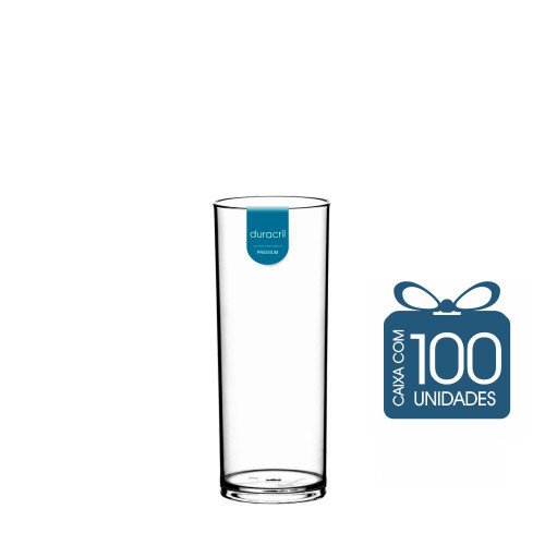 100 Copos Long Drink 330 ml Transparente