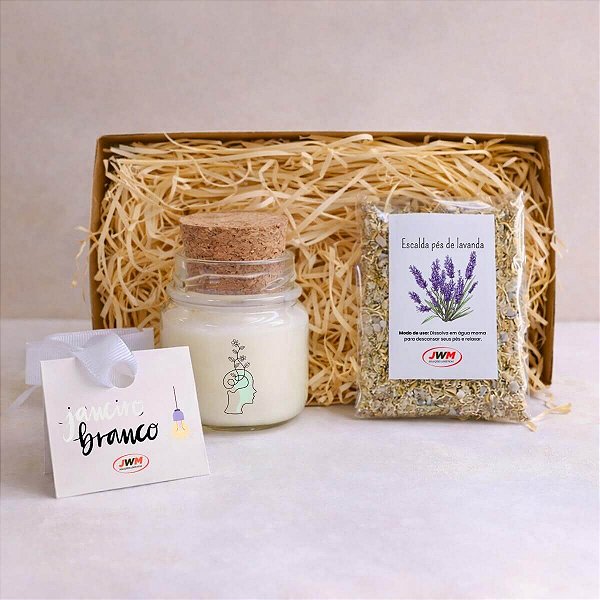 Kit Presente Escalda Pés Mini Vela Caixa - Zen