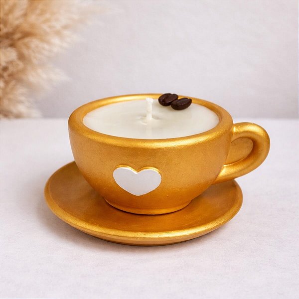 Vela Aromática na Xícara Dourada