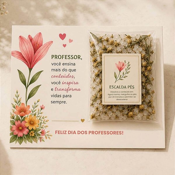 Cartão Personalizado Escalda Pés no Saquinho