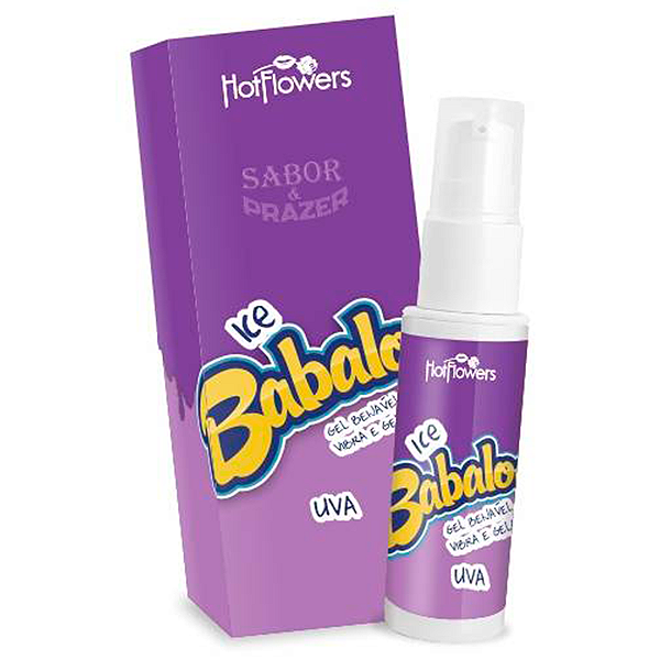 Gel Beijável à Base de Água Com Aroma e Sabor de Uva - Ice Babaloo