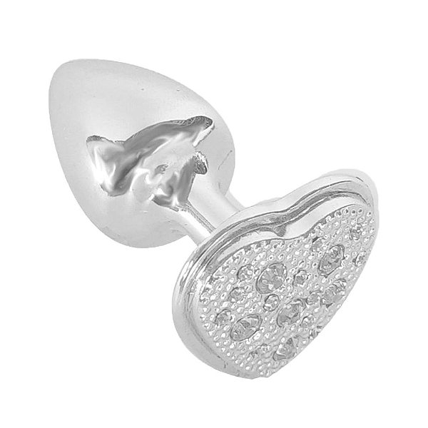 Plug cromado com pedra de coração - Hard