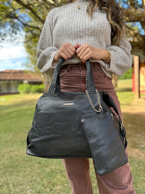 Bolsa Tote com Alça Trançada