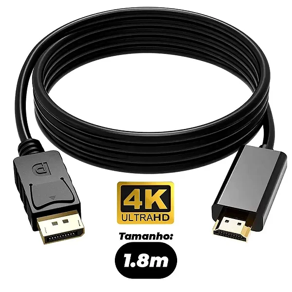 CABO ADAPTADOR HDMI / DISPLAYPORT 4K 1,8M