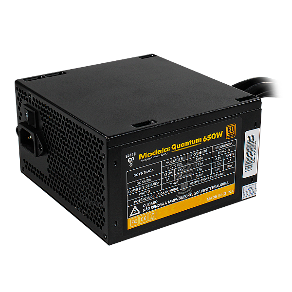 FONTE GAMER QUANTUM - 650W 80 PLUS BRONZE - CLANM
