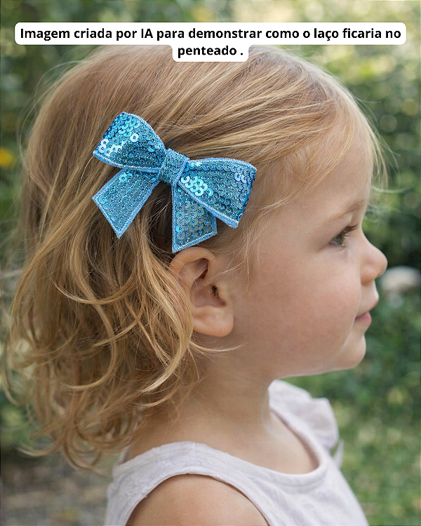 HAIR CLIP SEGURA FRANJA LANTEJOULA AZUL