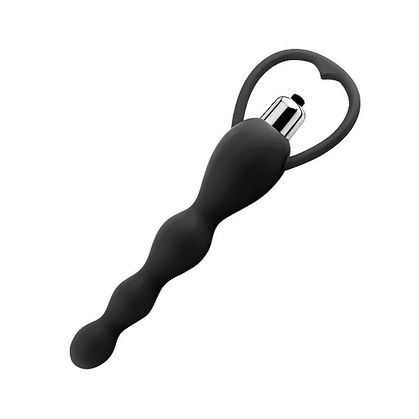 Plug Anal com Vibro Feito em Silicone Cirúrgico de Toque Macio e Aveludado - PL069 - Cor:Preto