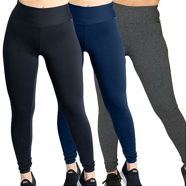 Combo 3 Leggings Nice ( Preto, Marinho e Mescla )