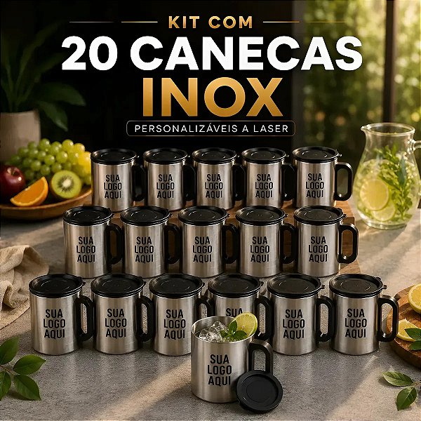 Caneca Inox 180ml com Tampa Personalizada a Laser – Packs a partir de 20 Unidades