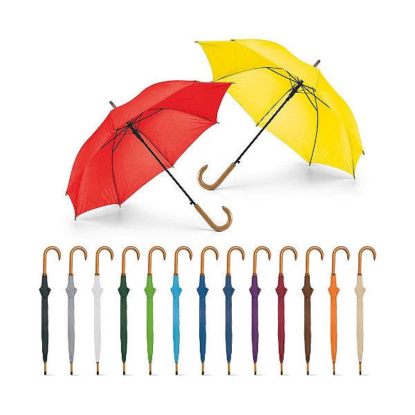 Guarda-Chuva Automático com Cabo de Madeira Personalizado – Packs a partir de 50 un.
