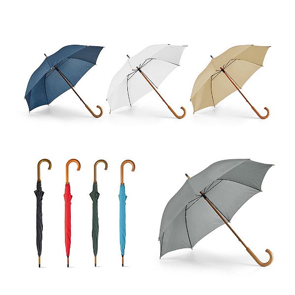 Guarda-Chuva Clássico com Cabo de Madeira Personalizado – Packs a partir de 50 un.