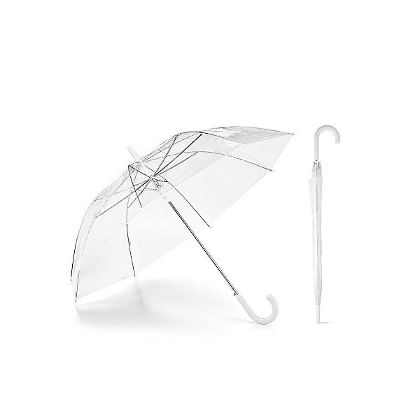 Guarda-Chuva Transparente Branco Automático Personalizado – Packs a partir de 50 un.