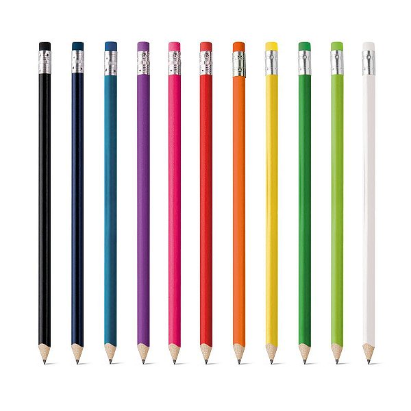 Lápis Apontado Colorido com Borracha Personalizado – Packs a partir de 50 un.