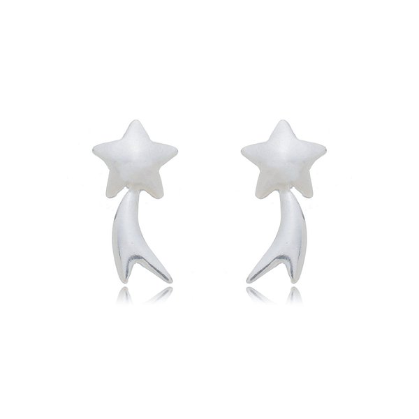Cartela de brincos Estrela Cadente - Prata 925 (Contém 12 Pares)