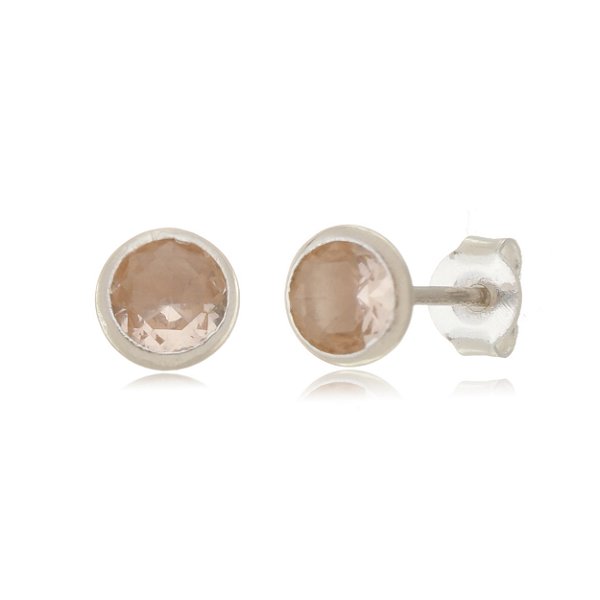 Cartela de Brincos Embutidos 4mm - Salmão - Prata 925 (Contém 12 Pares)