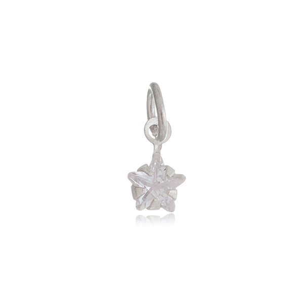 Pingente Estrela 5x5 - Cristal - Prata 925 (Contém 5 Peças)CRAV.