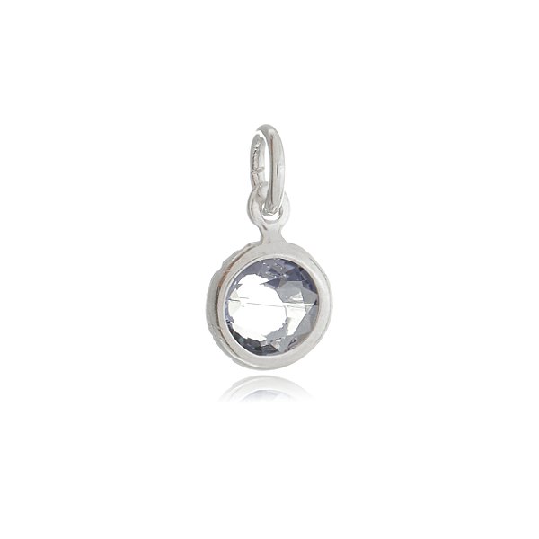 Pingente Embutido 6mm - Lilás - Prata 925 (Contém 5 Peças)