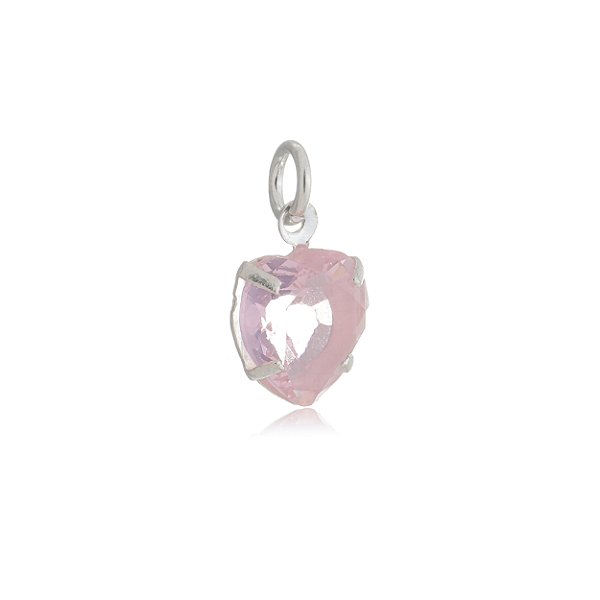 Pingente Coração 8x8 - Rosa - Prata 925 (Contém 5 Peças)CRAV.