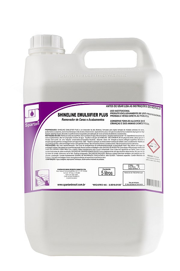 Shineline Emulsifier Plus Removedor de Acabamentos (Ceras e Seladores) - 5 Litros - Spartan