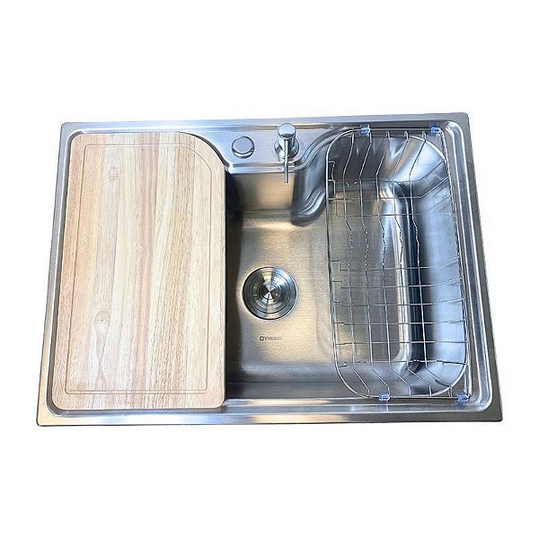 CUBA DE ACO INOX 201-0958-700X500X210MM ESPESSURA 0,8MM ACABAMENTO ESCOVADO