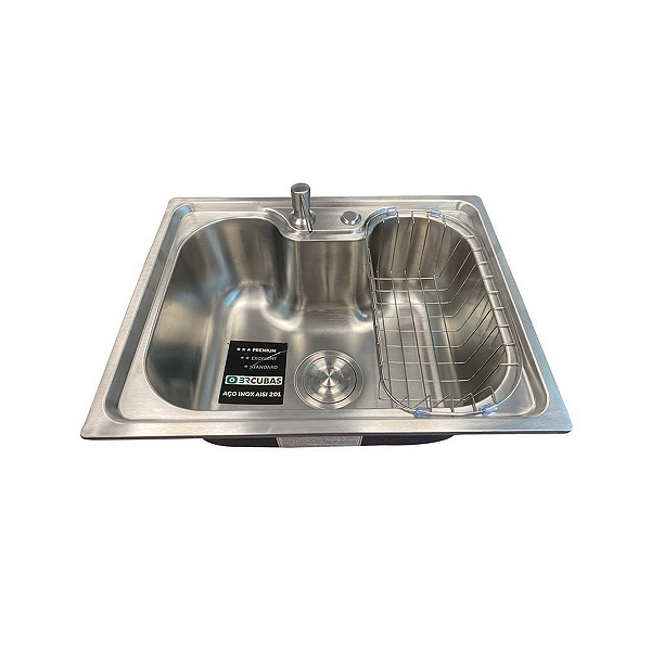 CUBA DE AÇO INOX 201-0957-500X400X200MM ESPESSURA 0,8MM