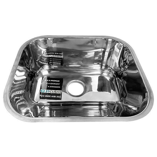 TANQUE DE AÇO INOX 201-0965- 400X340X190MM ESPESSURA 0.8MM ACABAMENTO ALTO BILHO