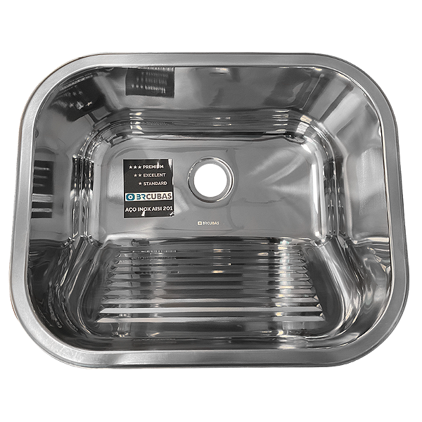 TANQUE DE AÇO INOX-0970-201 500x400x225MM ESPESSURA 0.8MM ACABAMENTO ALTO BRILHO