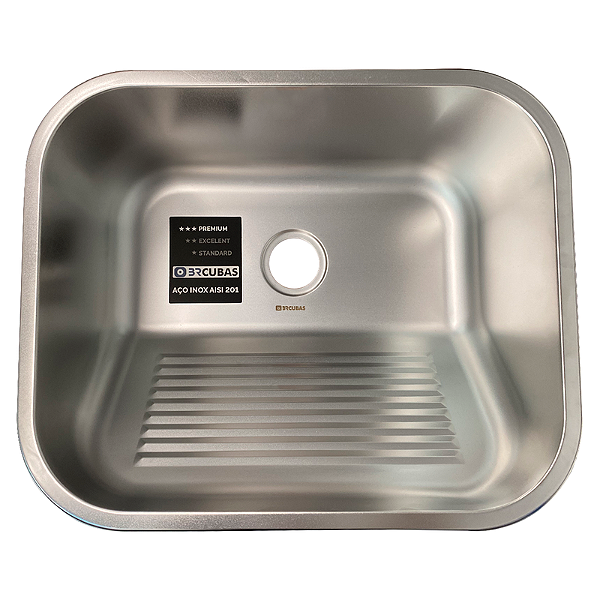 TANQUE DE ACO INOX 201 -0953- 500X400X225MM ESPESSURA 0,7MM ACABAMENTO ACETINADO