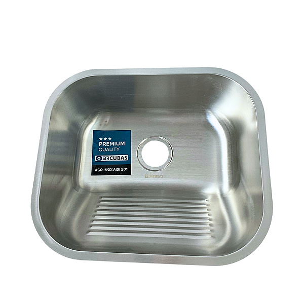 TANQUE DE AÇO INOX 201-0975- 340X400X190MM ESPESSURA 0,8MM ACABAMENTO ESCOVADO