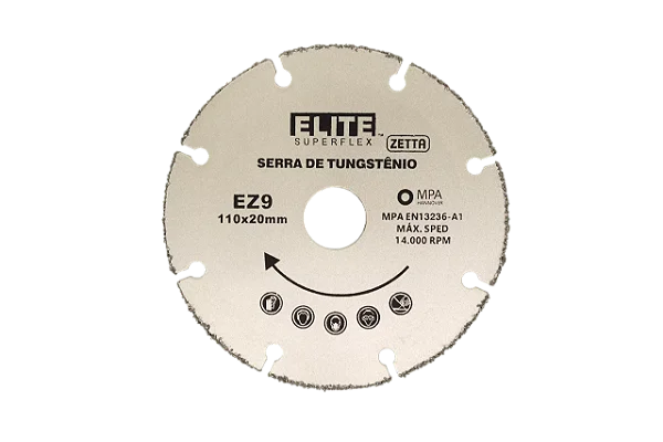 DISCO DE CORTE DIAMANTADO DE TUNGSTÊNIO