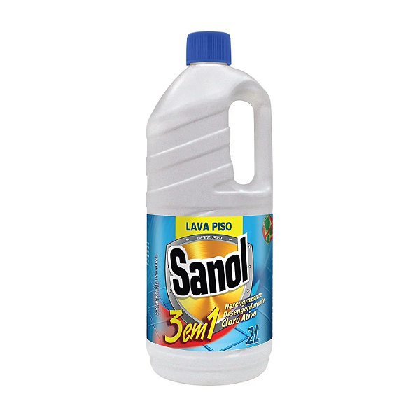 Lava Piso Sanol 3 em 1 - Limpeza Pesada e Brilho (2 Litros)