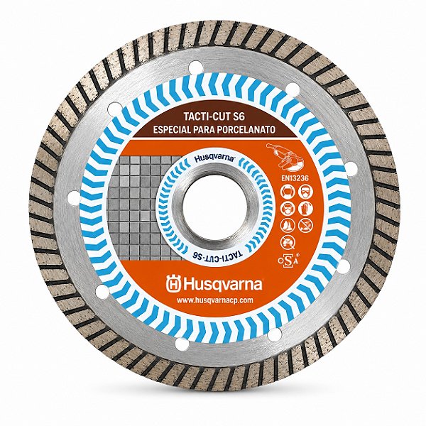 DISCO DE CORTE DIAMANTADO PARA PORCLANATO ORIGINAL HUSQVARNA 110mm Tacti-Cut S6
