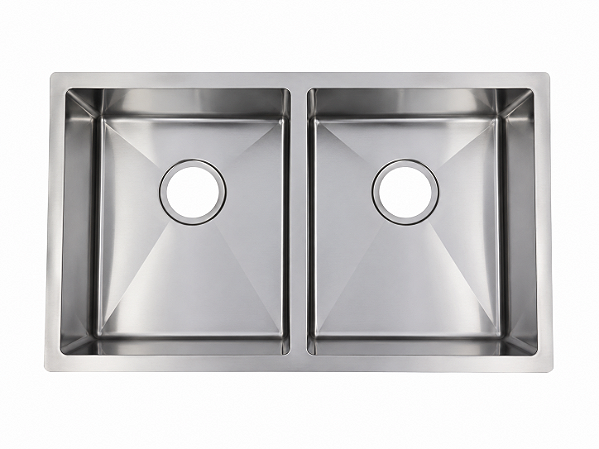 CUBA DUPLA INOX 201 - 740X440X200MM ESPESSURA 0.8MM ACABAMENTO ESCOVADO