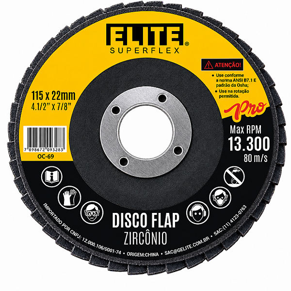 DISCO FLAP ZIRCONICO ELITE 115X22mm