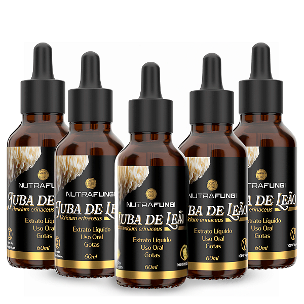 KIT 5 Extratos de Juba de Leão. 60 mL Cada.