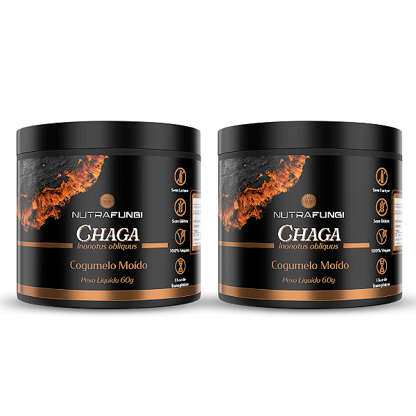 Kit 2 Cogumelo Chaga Moído. 60g Cada.