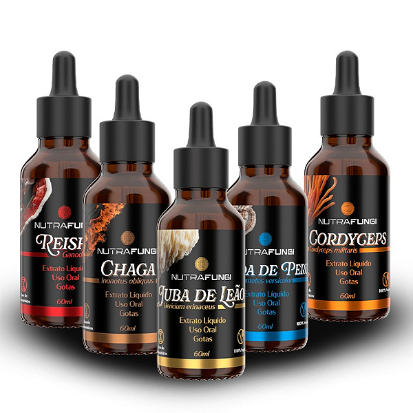 Kit Extrato Líquido 5 Cogumelos
