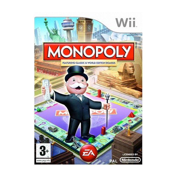 Jogo Monopoly Featuring Classic & World Edition Boards - Wii Seminovo