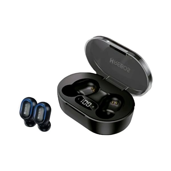 Fone de Ouvido Bluetooth HRebos Sports Earbuds TWS HS-650 - Preto C1