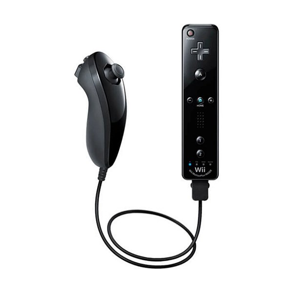 Controle Remote + Nunchuk - Wii Preto
