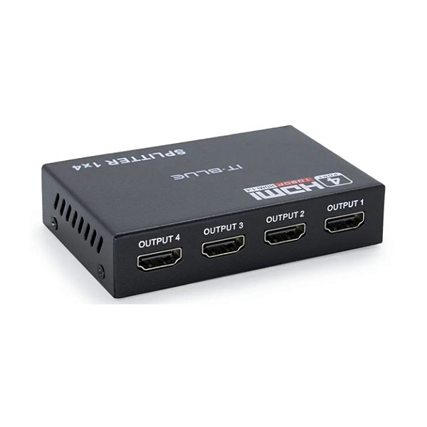 Adaptador HDMI Fêmea Switch 1 Entrada e 4 Sáidas com Fonte Externa It Blue 1080p LE-4134 - C1