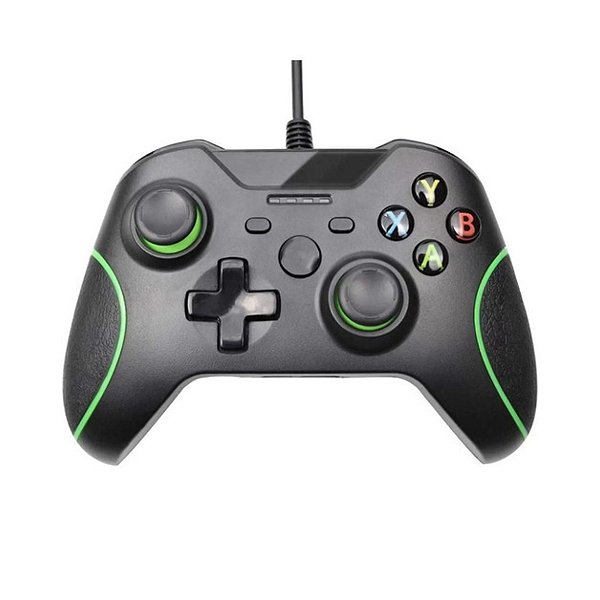 Controle Com Fio Compatível PC Kapbom KAP-X01 Preto