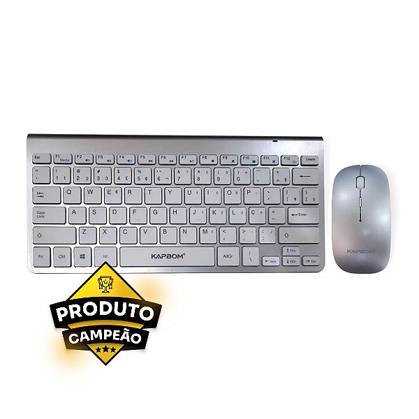 Teclado + Mouse Wireless Kapbom KA-685 Prata