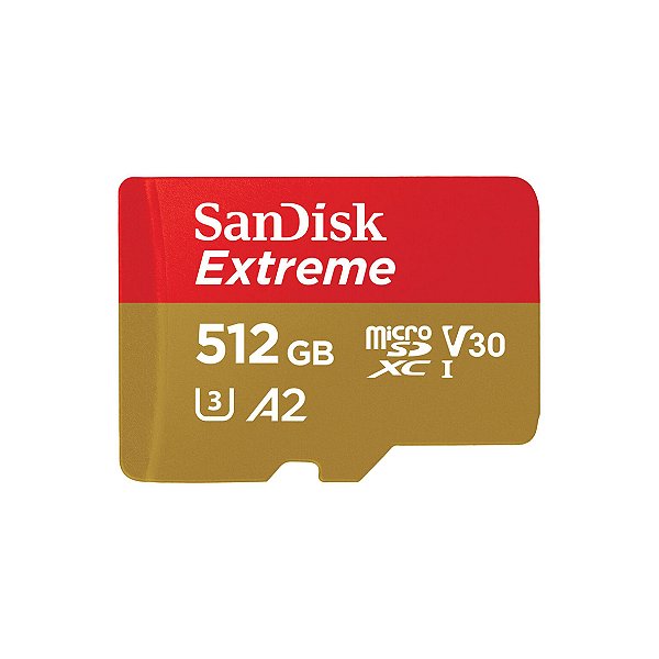 Cartão de Memória SanDisk 512GB Extreme 190MB/s MicroSDXC + Adp