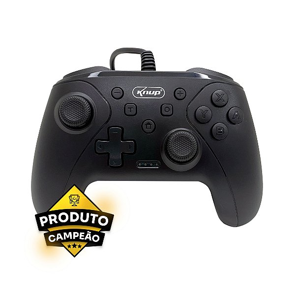 Controle Com Fio Multiplataforma Switch/PS3/Android/PC Knup KP-CN700 Preto